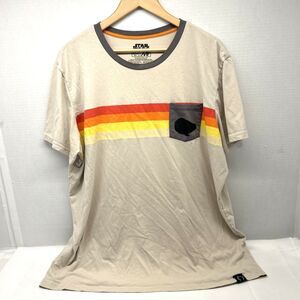 VTG Star Wars Millennium Falcon Star Ears T Shirt Tan Orange Stripes 3X